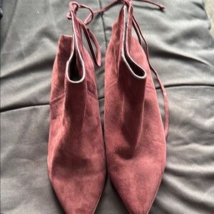 Splendid Burgundy Suede Ankle Boots